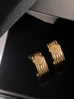 Givenchy 1980's gold plated logo pierced earrings