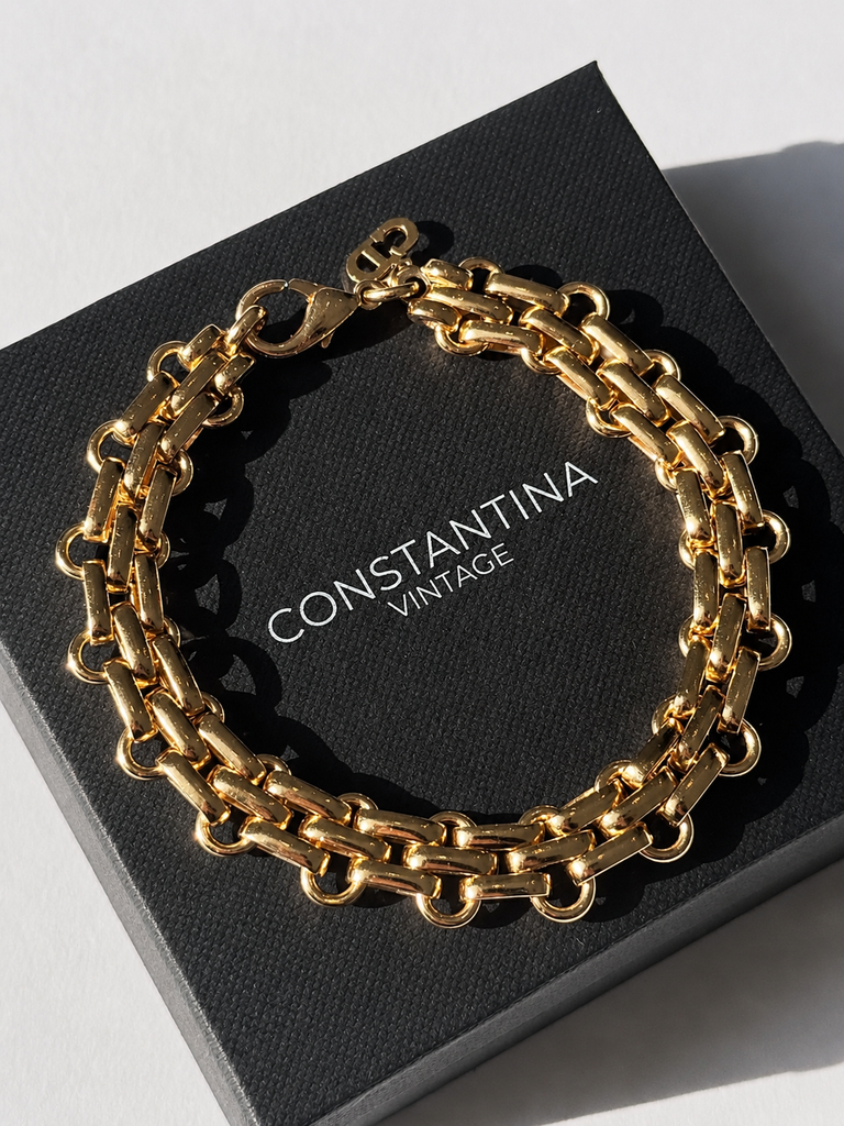 アクセサリー Vintage Christian Dior Gold Bracelet Christian Dior 1980's gold plated link chain bracelet